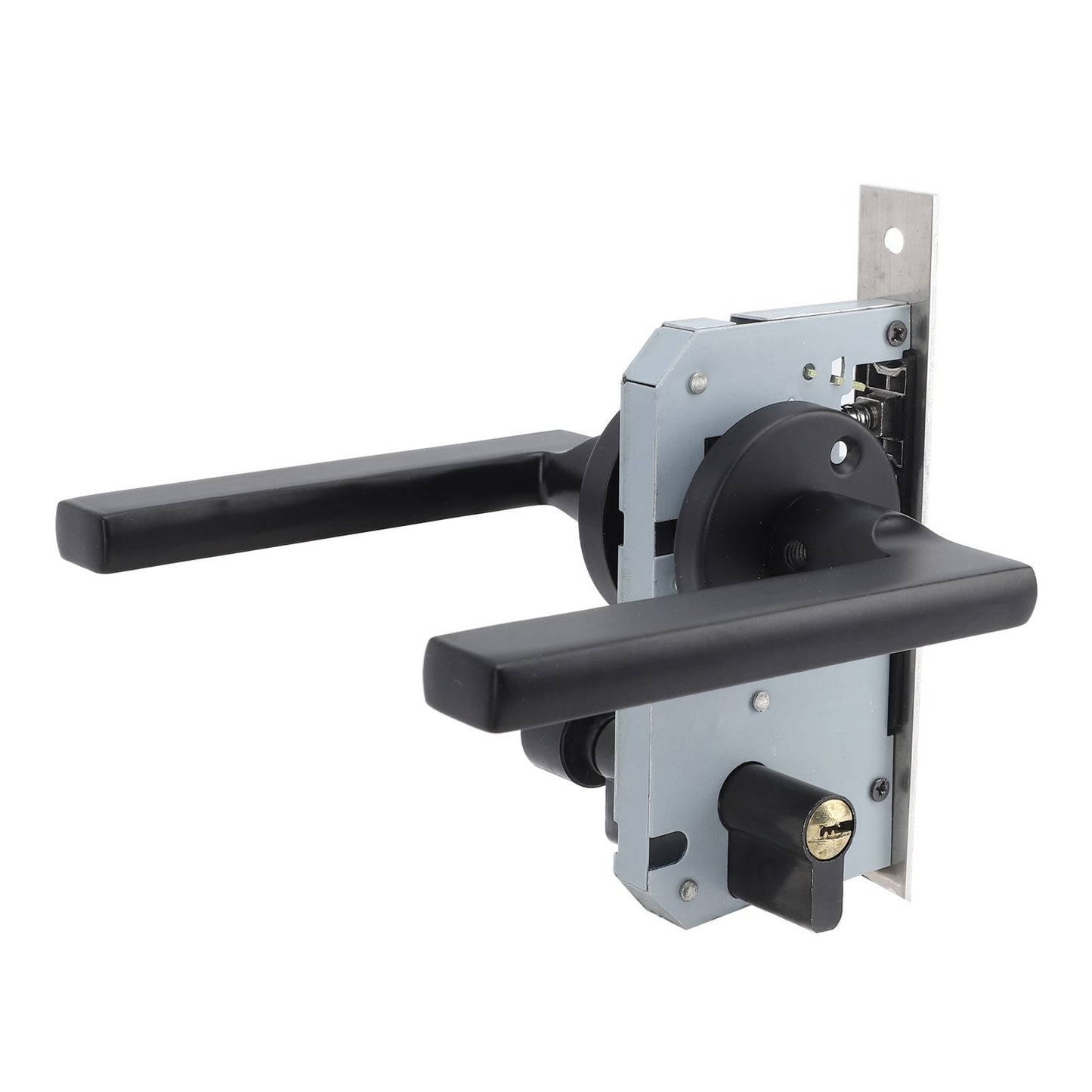 House Door Handle Lock Aluminum Black Antioxidant Coating Shock Resistance Door Lever for Bedroom Home Room