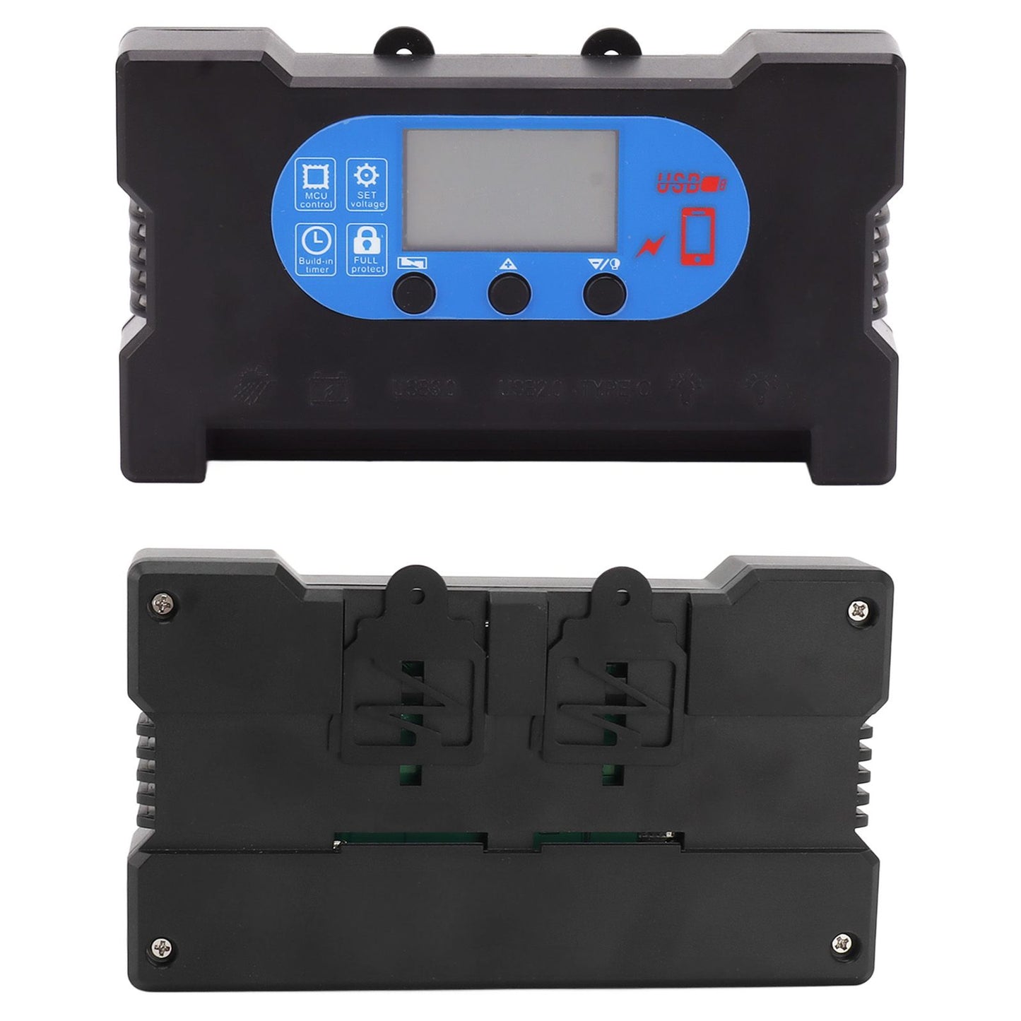 5V Solar Charge Controller Solar Panel Charge Controller with Fast Charging Dual USB Type C Port 30A
