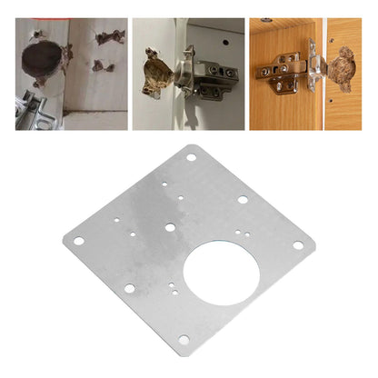 10 PCS Cabinet Hinges Repair Plate with Fixing Screws Thicken Stainless Steel Cupboard Door Hinge Repair Plate Kit for Home