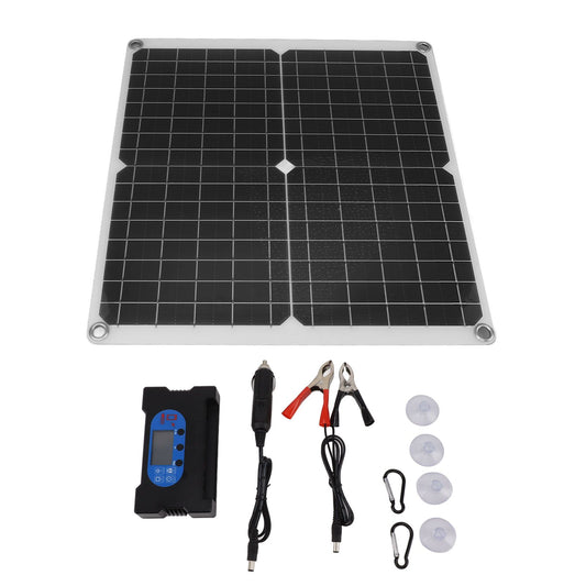 Solar Panel Charge Controller Set Monocrystalline Silicon 25W 10A Fast Charging Battery Free Drive Solar Panel Regulator for Lights Power Tools