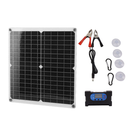 Solar Panel Charge Controller Set Monocrystalline Silicon 25W 10A Fast Charging Battery Free Drive Solar Panel Regulator for Lights Power Tools