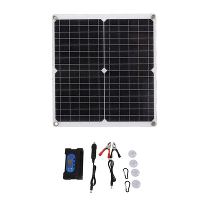 Solar Panel Charge Controller Set Monocrystalline Silicon 25W 10A Fast Charging Battery Free Drive Solar Panel Regulator for Lights Power Tools