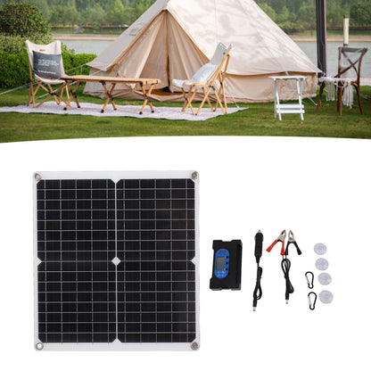 Solar Panel Charge Controller Set Monocrystalline Silicon 25W 10A Fast Charging Battery Free Drive Solar Panel Regulator for Lights Power Tools