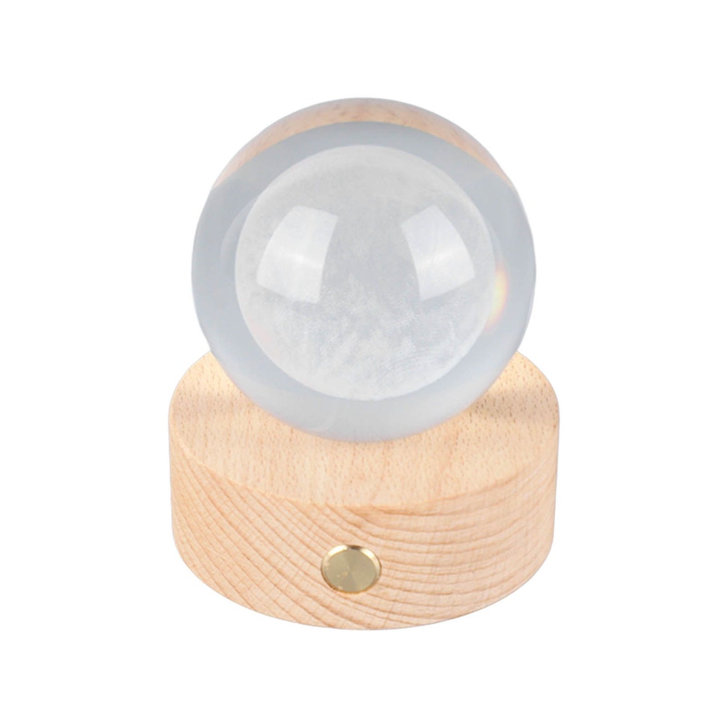 6cm 3D Crystal Ball Luminous Clear Sculpture Round Astronomy Ball Miniature Sculpture Ball Night Light Moon Crystal Ball
