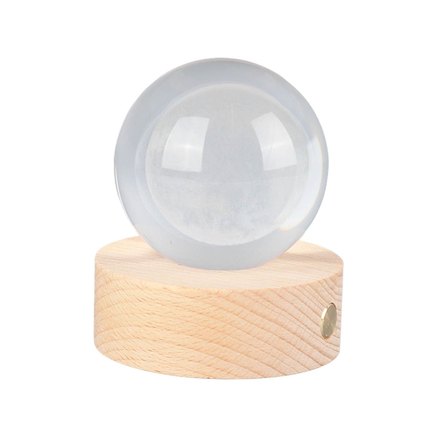 6cm 3D Crystal Ball Luminous Clear Sculpture Round Astronomy Ball Miniature Sculpture Ball Night Light Moon Crystal Ball