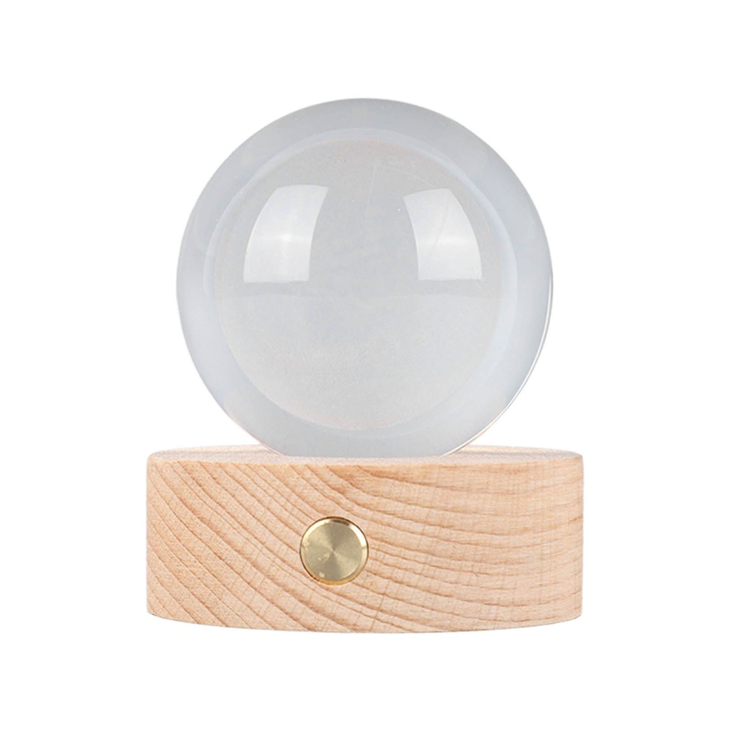 6cm 3D Crystal Ball Luminous Clear Sculpture Round Astronomy Ball Miniature Sculpture Ball Night Light Moon Crystal Ball