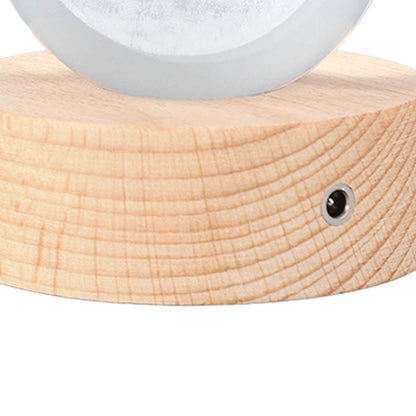 6cm 3D Crystal Ball Luminous Clear Sculpture Round Astronomy Ball Miniature Sculpture Ball Night Light Moon Crystal Ball