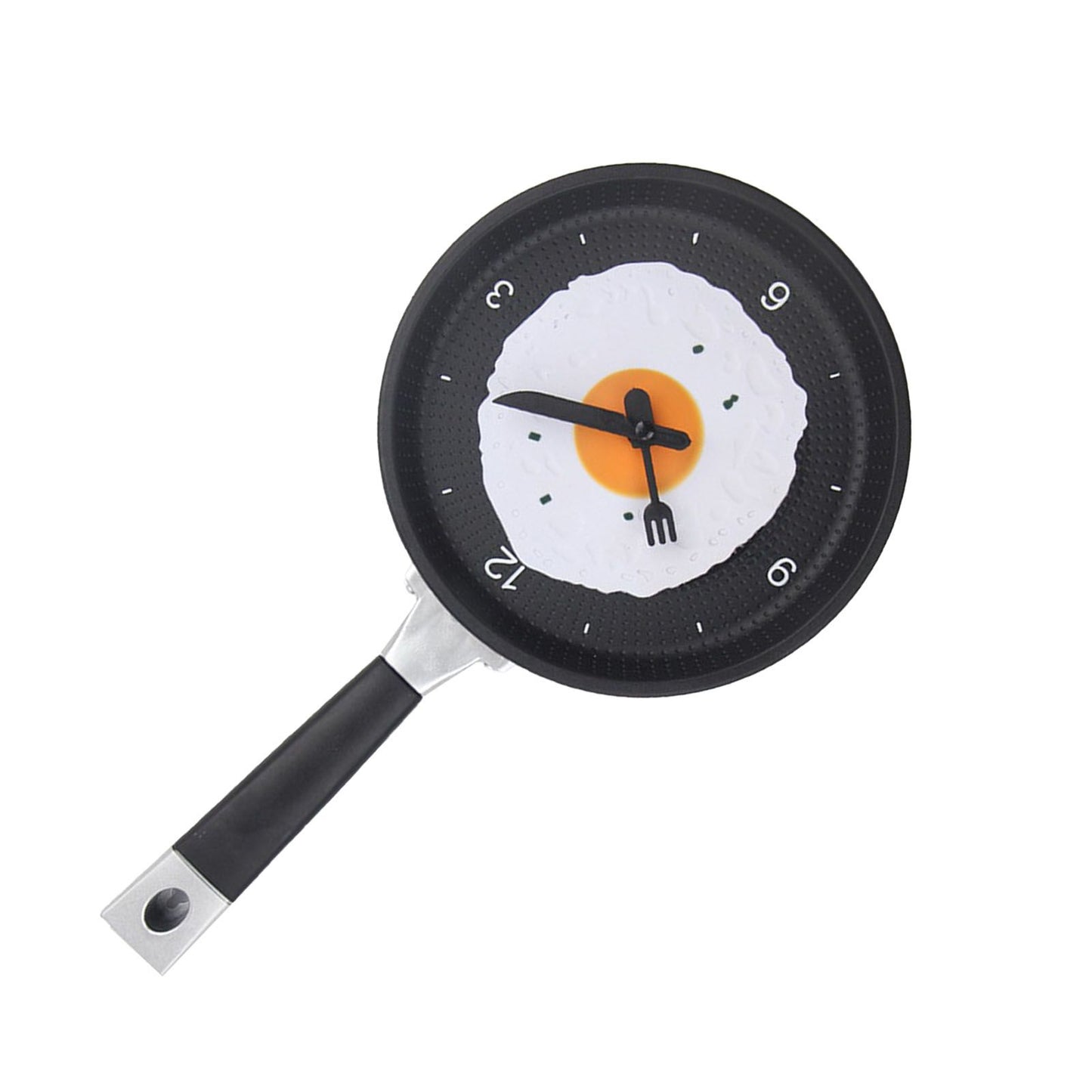 Wall Clock ABS Fried Egg Frying Pan Shape Silent Battery Operated Wall Clock for Bedroom Living Room Kitchen Pink