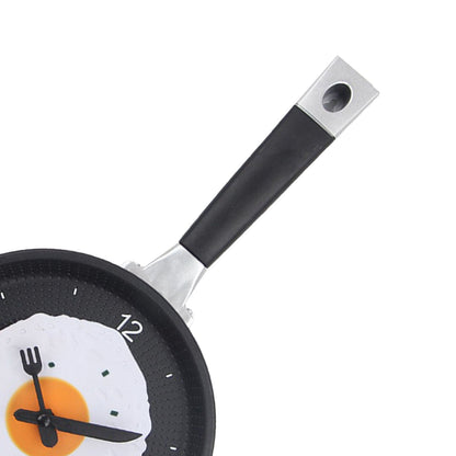 Wall Clock ABS Fried Egg Frying Pan Shape Silent Battery Operated Wall Clock for Bedroom Living Room Kitchen Pink