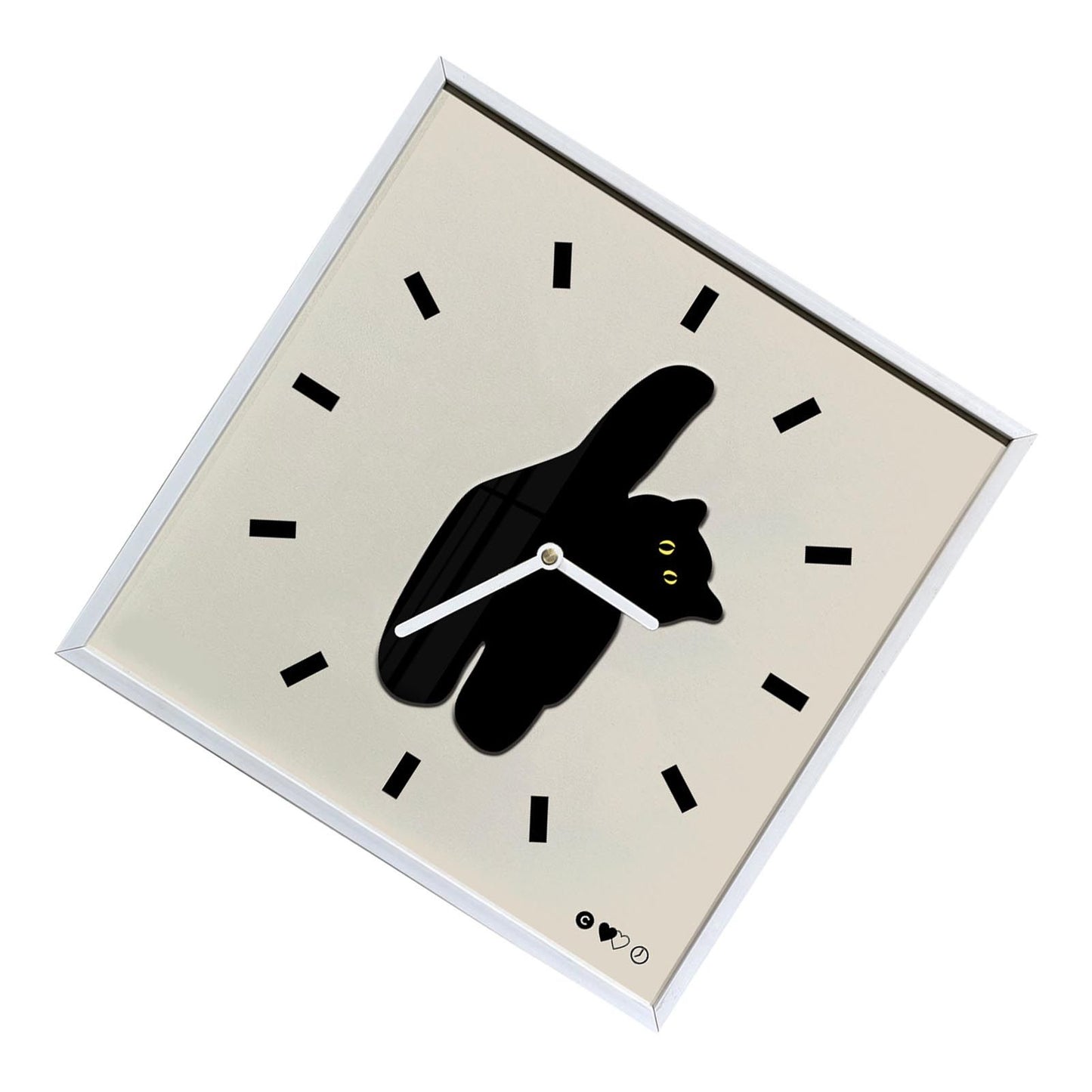 Wall Clock Innovative Nordic Style Cute Cat Pattern Silent Prevents Ticking Living Room Wall Clock for Kitchen Bedroom 30x30cm / 11.8x11.8in