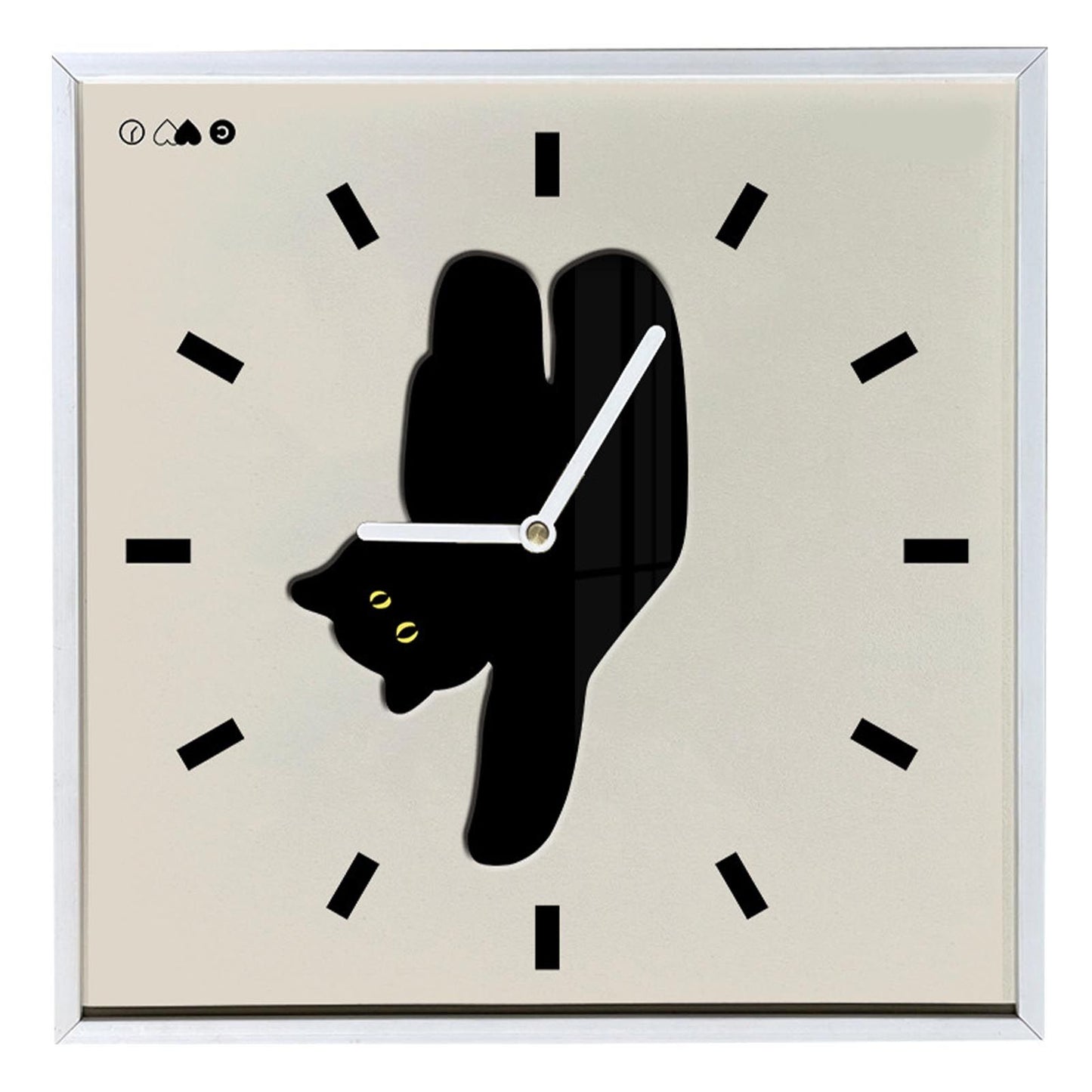 Wall Clock Innovative Nordic Style Cute Cat Pattern Silent Prevents Ticking Living Room Wall Clock for Kitchen Bedroom 30x30cm / 11.8x11.8in