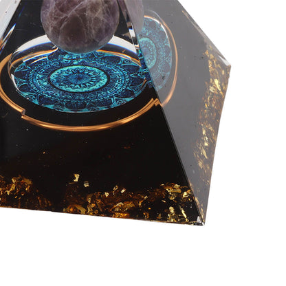 Crystal Epoxy Pyramid Decoration Hand Made 6cm Home Pyramid Desktop Ornament for Positive Energy