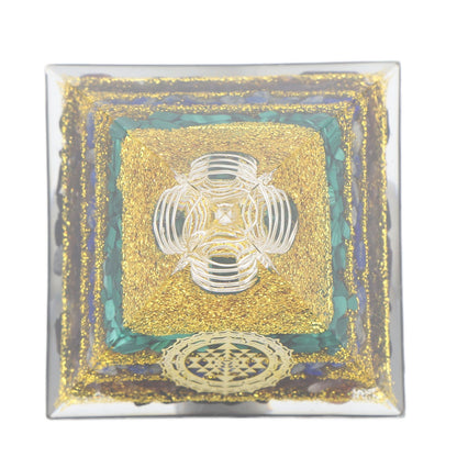 Crystal Pyramid Energy Generator Orgone Pyramid for Positive Energy Desktop Decoration Stress Reduce Healing Meditation Attract Wealth Lucky 6cm