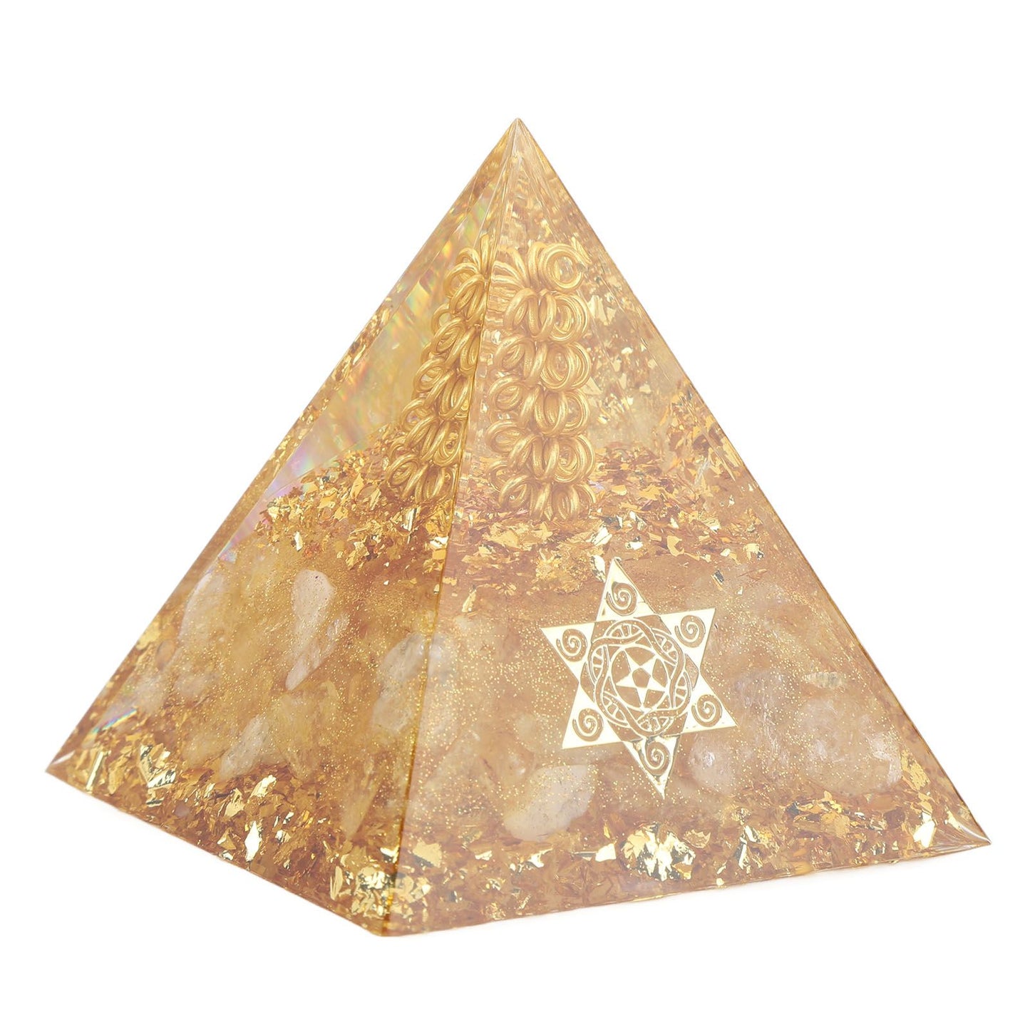 Orgonite Pyramid 6cm Energy Generator Crystal Wire Handmade Pyramid Decor for Positive Energy Wealth Success