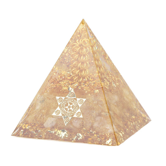 Orgonite Pyramid 6cm Energy Generator Crystal Wire Handmade Pyramid Decor for Positive Energy Wealth Success