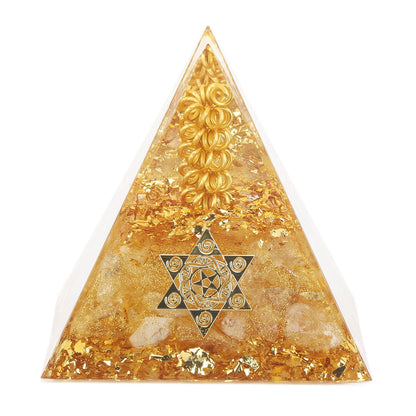 Orgonite Pyramid 6cm Energy Generator Crystal Wire Handmade Pyramid Decor for Positive Energy Wealth Success