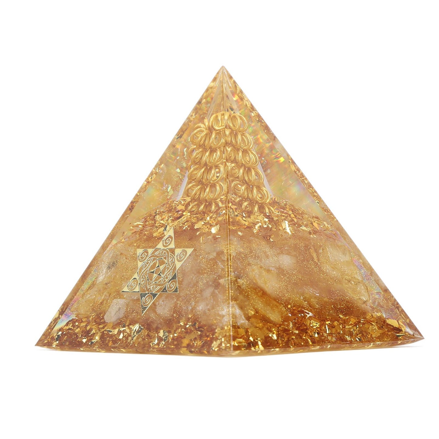 Orgonite Pyramid 6cm Energy Generator Crystal Wire Handmade Pyramid Decor for Positive Energy Wealth Success