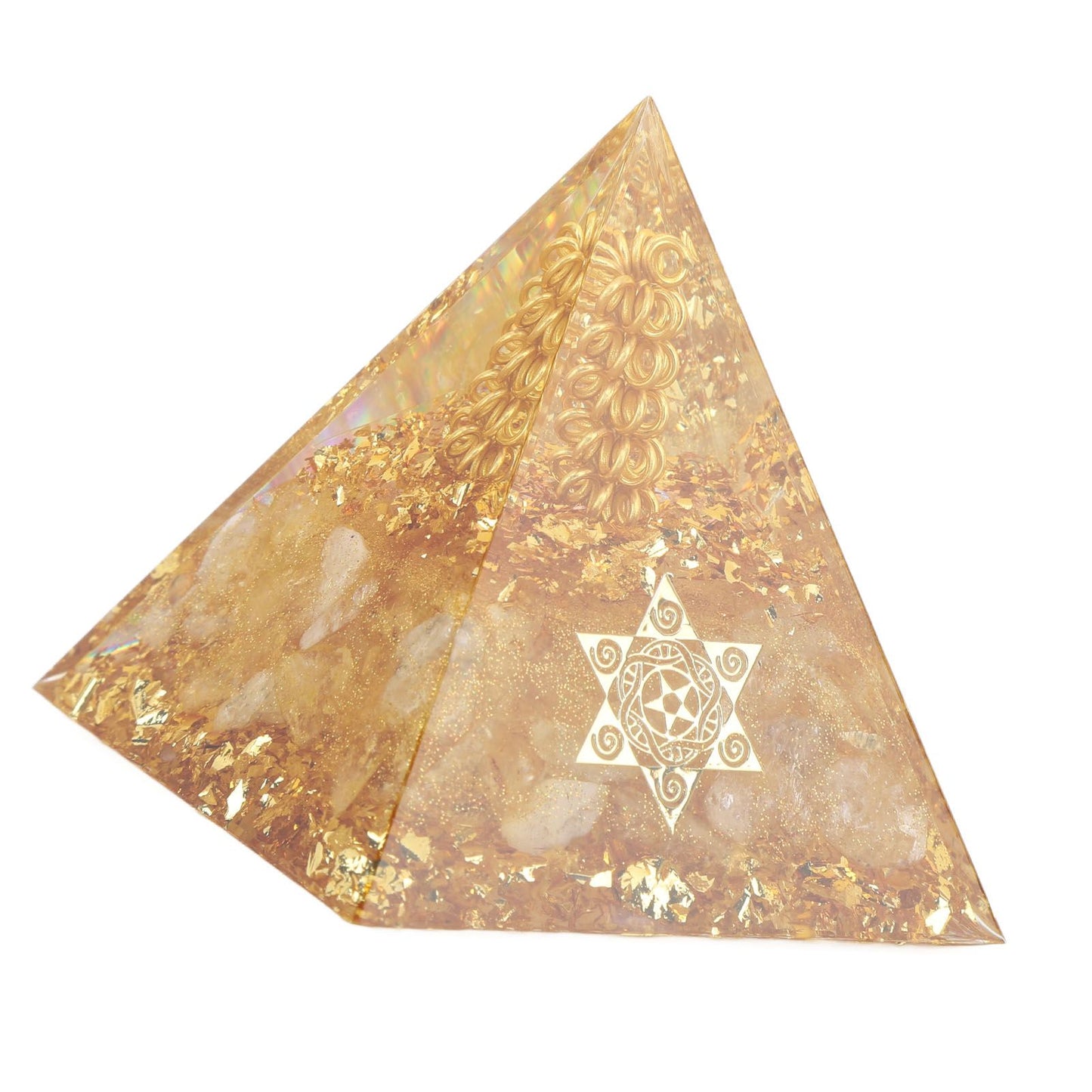 Orgonite Pyramid 6cm Energy Generator Crystal Wire Handmade Pyramid Decor for Positive Energy Wealth Success