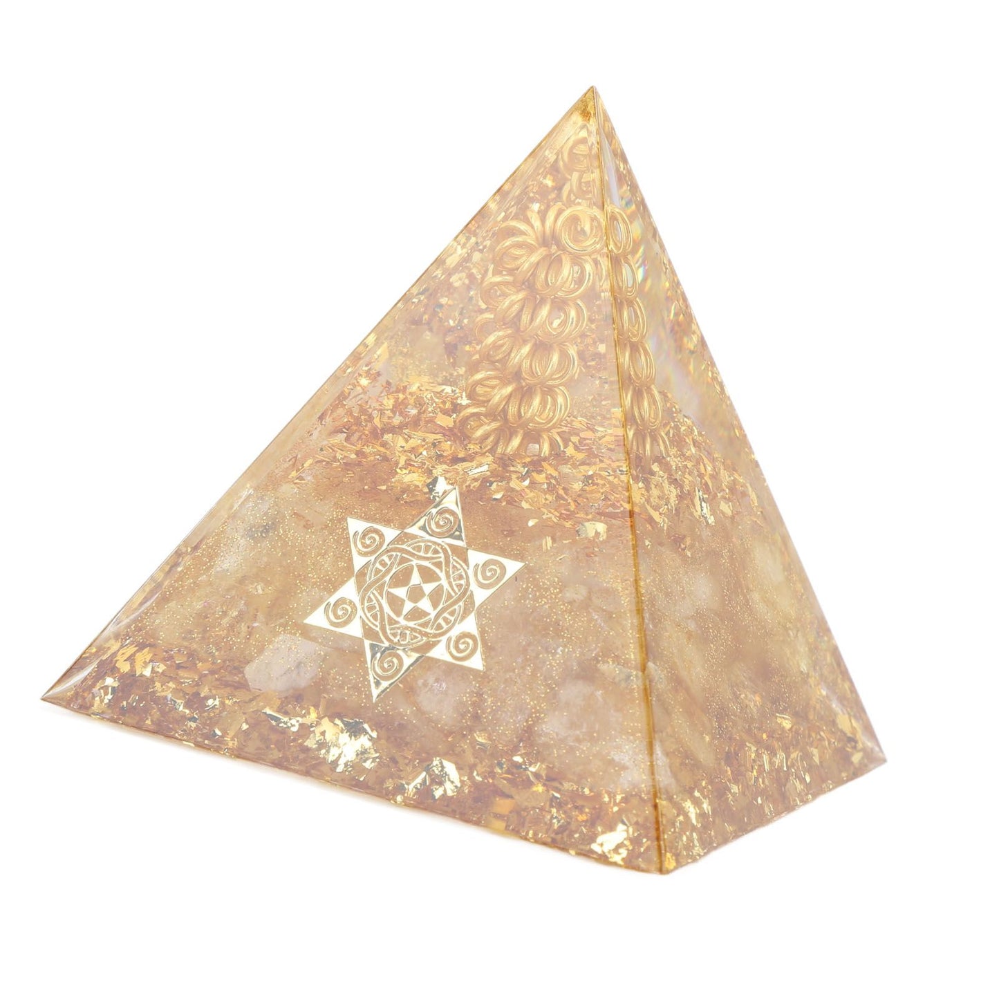 Orgonite Pyramid 6cm Energy Generator Crystal Wire Handmade Pyramid Decor for Positive Energy Wealth Success