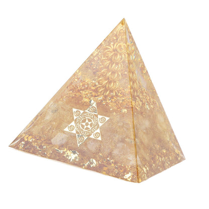 Orgonite Pyramid 6cm Energy Generator Crystal Wire Handmade Pyramid Decor for Positive Energy Wealth Success
