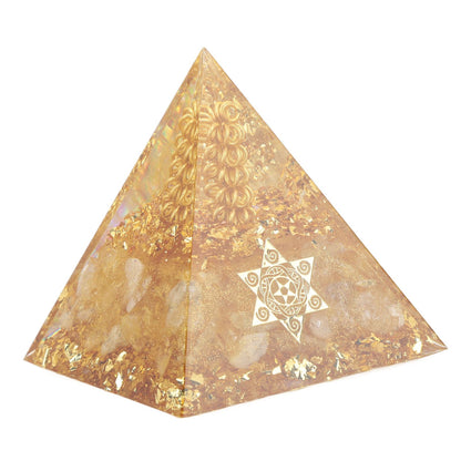 Orgonite Pyramid 6cm Energy Generator Crystal Wire Handmade Pyramid Decor for Positive Energy Wealth Success