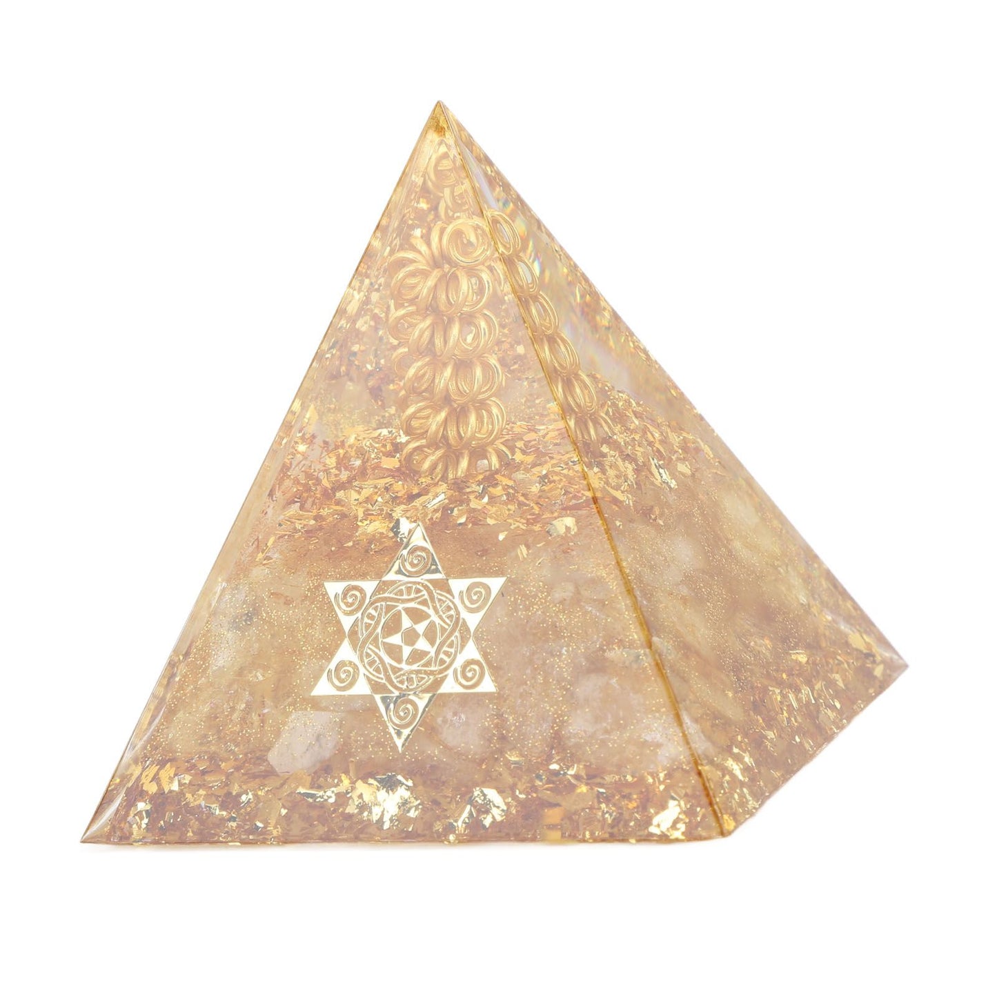Orgonite Pyramid 6cm Energy Generator Crystal Wire Handmade Pyramid Decor for Positive Energy Wealth Success