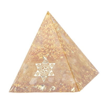 Orgonite Pyramid 6cm Energy Generator Crystal Wire Handmade Pyramid Decor for Positive Energy Wealth Success
