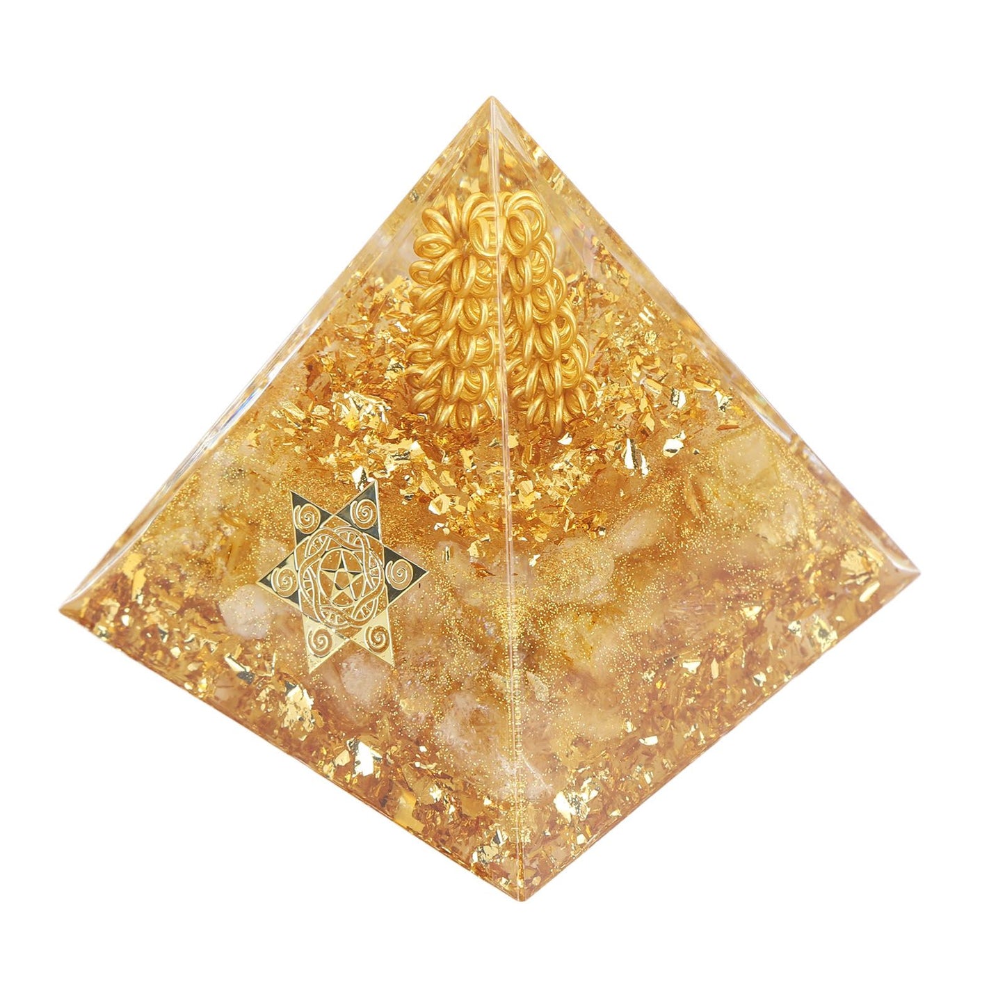 Orgonite Pyramid 6cm Energy Generator Crystal Wire Handmade Pyramid Decor for Positive Energy Wealth Success