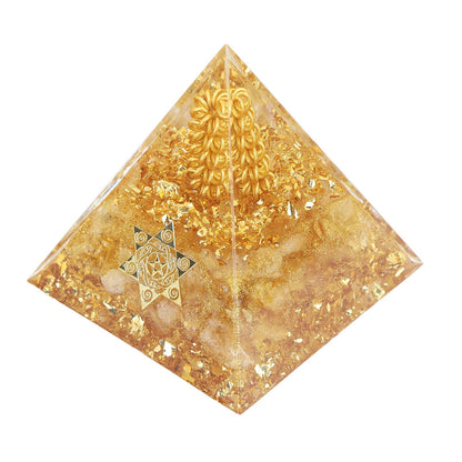 Orgonite Pyramid 6cm Energy Generator Crystal Wire Handmade Pyramid Decor for Positive Energy Wealth Success
