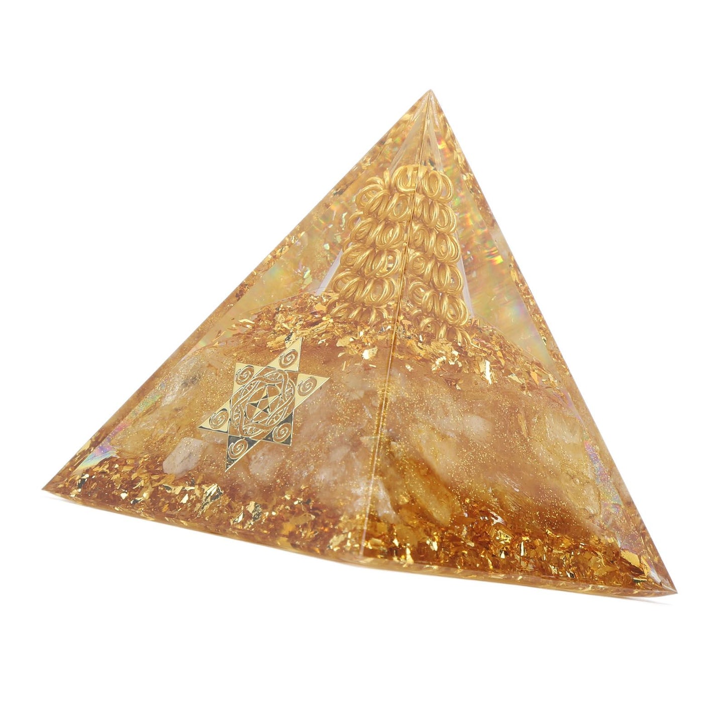 Orgonite Pyramid 6cm Energy Generator Crystal Wire Handmade Pyramid Decor for Positive Energy Wealth Success