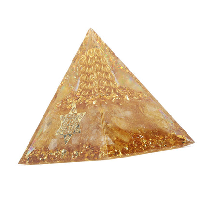 Orgonite Pyramid 6cm Energy Generator Crystal Wire Handmade Pyramid Decor for Positive Energy Wealth Success