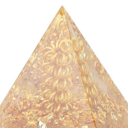 Orgonite Pyramid 6cm Energy Generator Crystal Wire Handmade Pyramid Decor for Positive Energy Wealth Success