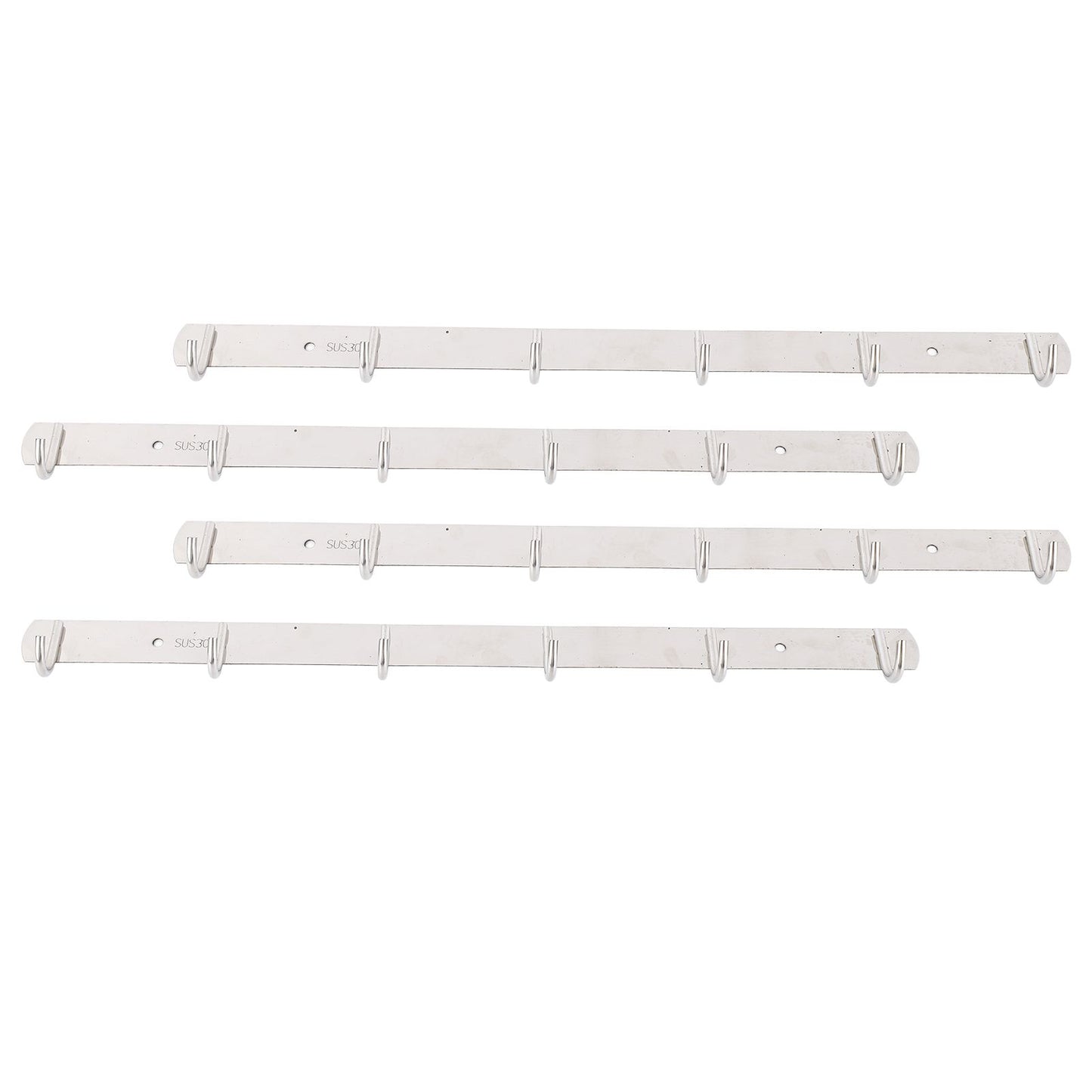 4 Pcs 6 Hooks Stainless Steel Cloak Hanger Wall Mounted Hanging Coat Rack for Laundry Rooms Entryways