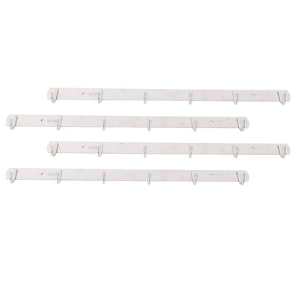 4 Pcs 6 Hooks Stainless Steel Cloak Hanger Wall Mounted Hanging Coat Rack for Laundry Rooms Entryways