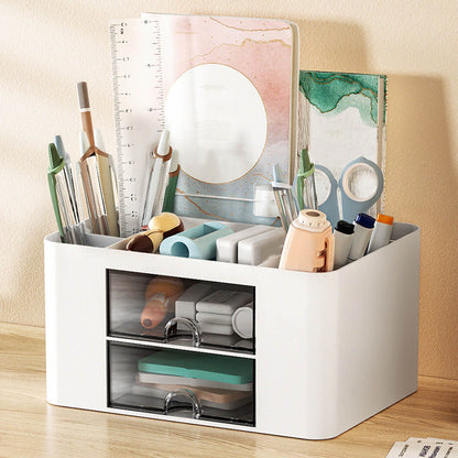 Desk Supplies Organizer Multifunctional Large Capacity Office Desk Organizer with Double Layer Drawer for Pen