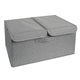Underwear Socks Storage Organizer with Double Lid Foldable Thick Sock Underwear Storage Case for Socks Bras Ties Towels Dark Gray