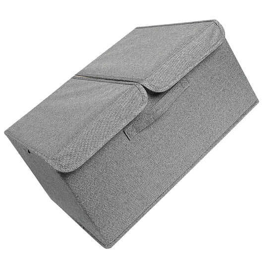Underwear Socks Storage Organizer with Double Lid Foldable Thick Sock Underwear Storage Case for Socks Bras Ties Towels Dark Gray