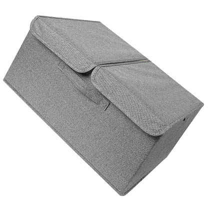 Underwear Socks Storage Organizer with Double Lid Foldable Thick Sock Underwear Storage Case for Socks Bras Ties Towels Dark Gray