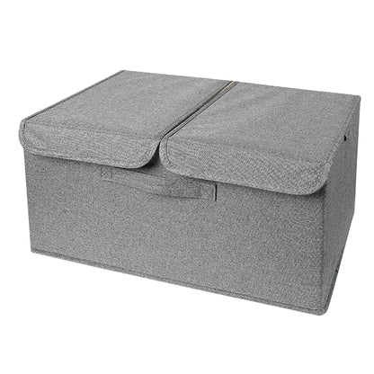 Underwear Socks Storage Organizer with Double Lid Foldable Thick Sock Underwear Storage Case for Socks Bras Ties Towels Dark Gray