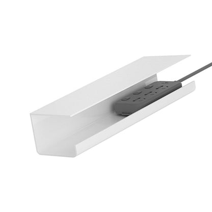 Under Desk Cable Management Tray Reduce Clutter Durability Punch Free Under Desk Power Strip Organizer White