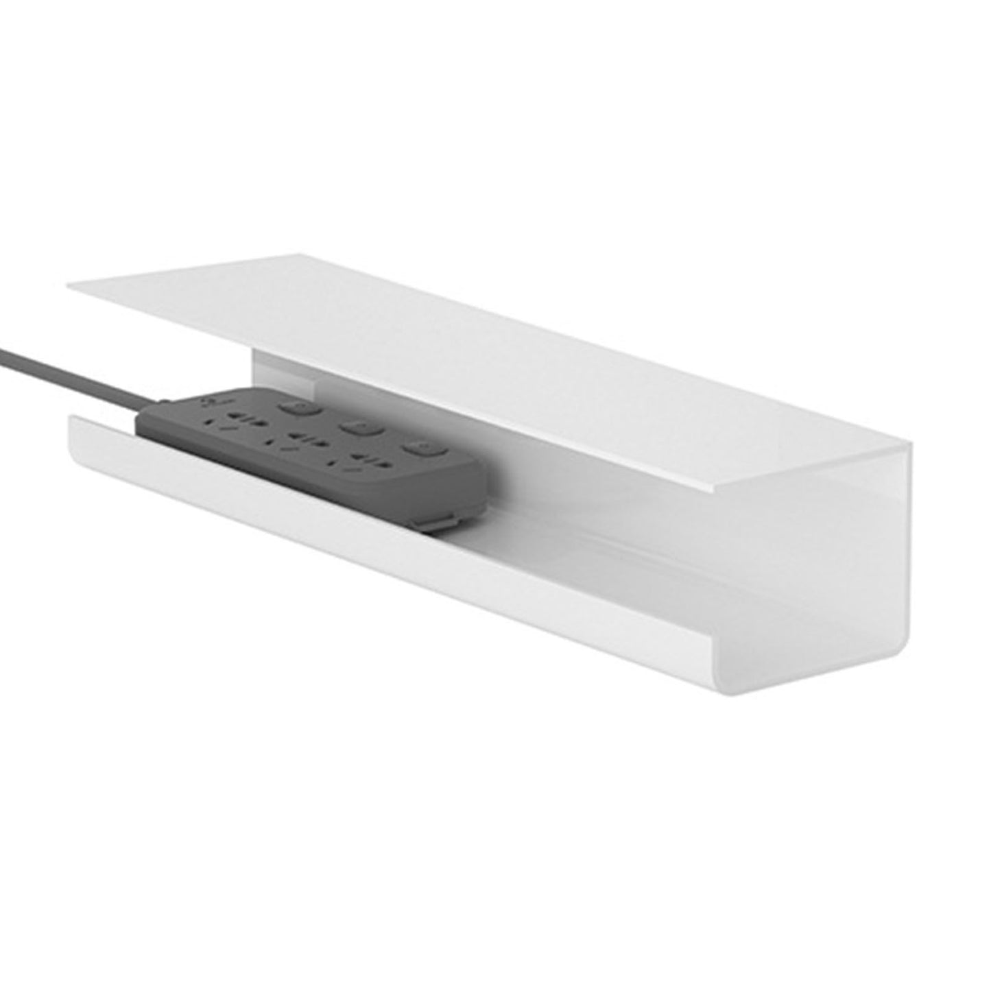 Under Desk Cable Management Tray Reduce Clutter Durability Punch Free Under Desk Power Strip Organizer White