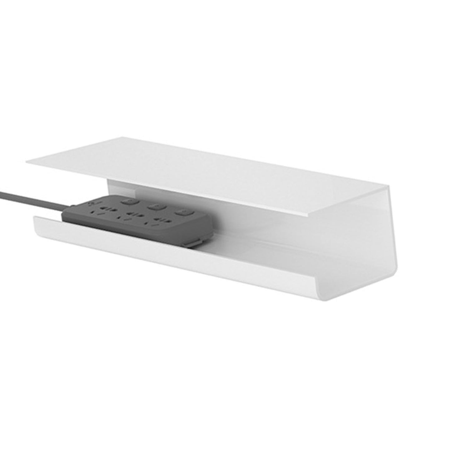 Under Desk Cable Management Tray Reduce Clutter Durability Punch Free Under Desk Power Strip Organizer White