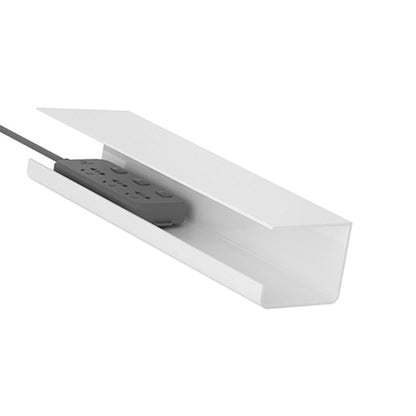 Under Desk Cable Management Tray Reduce Clutter Durability Punch Free Under Desk Power Strip Organizer White