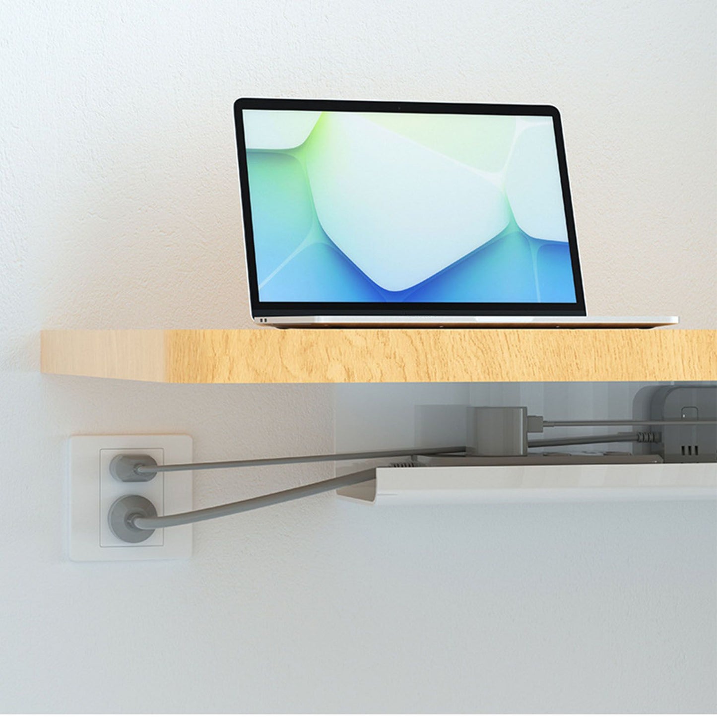 Under Desk Cable Management Tray Reduce Clutter Durability Punch Free Under Desk Power Strip Organizer White