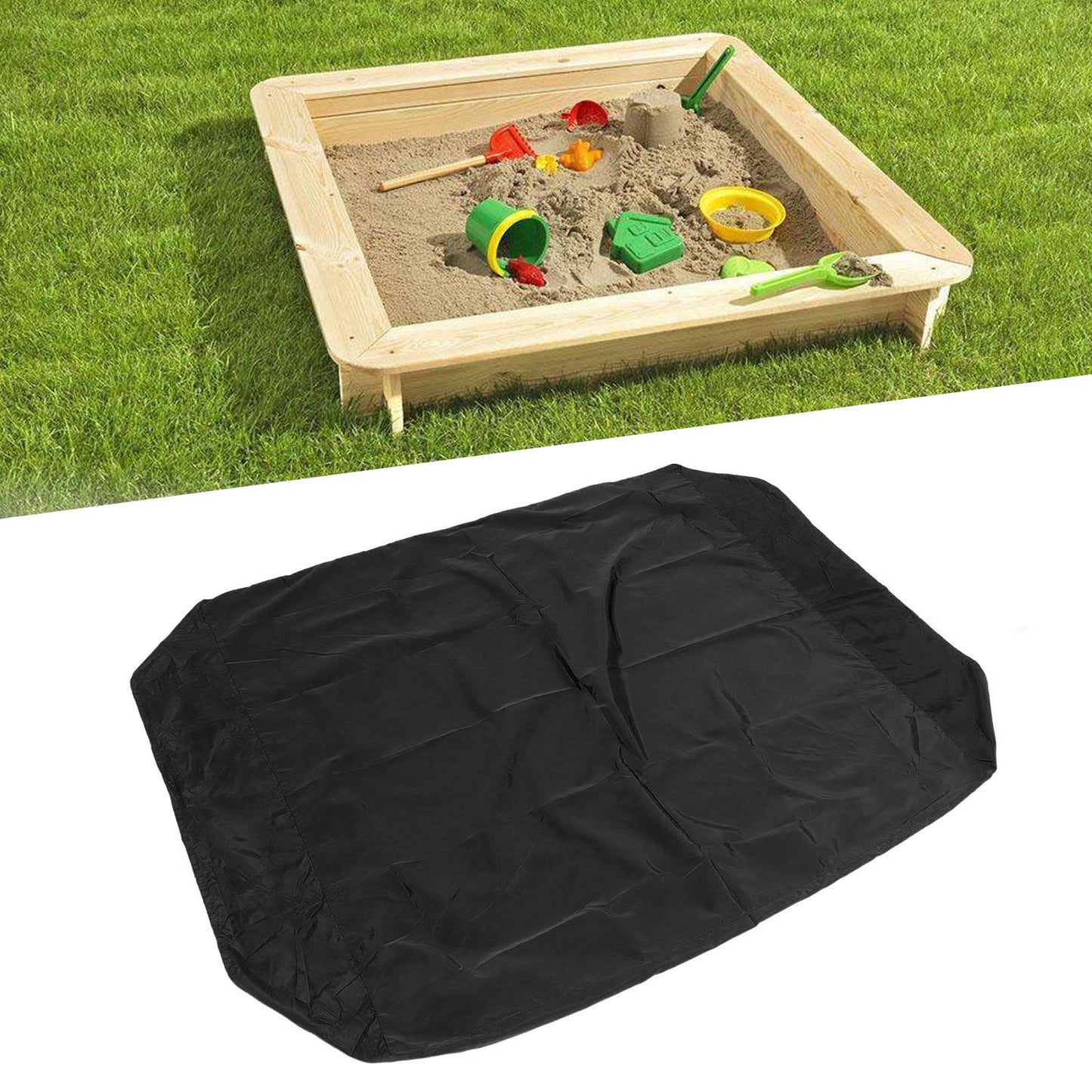 Sandbox Cover with Drawstring Square Dust Proof Anti UV Waterproof Multifunctional Oxford Cloth Sandpit Pool Cover for Outdoor Garden 120x120cm / 47.2x47.2in