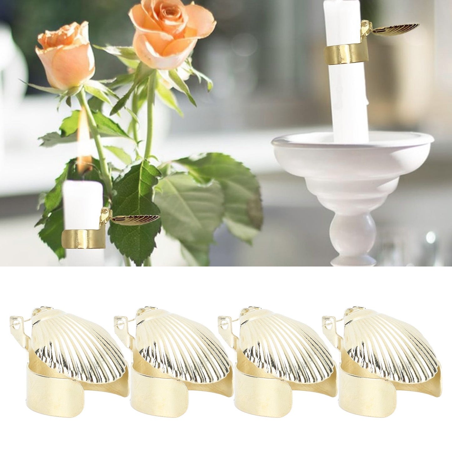 4Pcs Candle Snuffer Candle Extinguisher Metal Shell Pattern Automatic Candle Stopper for Candle Extinguishing Gold