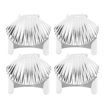 4Pcs Candle Snuffer Candle Extinguisher Metal Shell Pattern Automatic Candle Stopper for Candle Extinguishing Silver