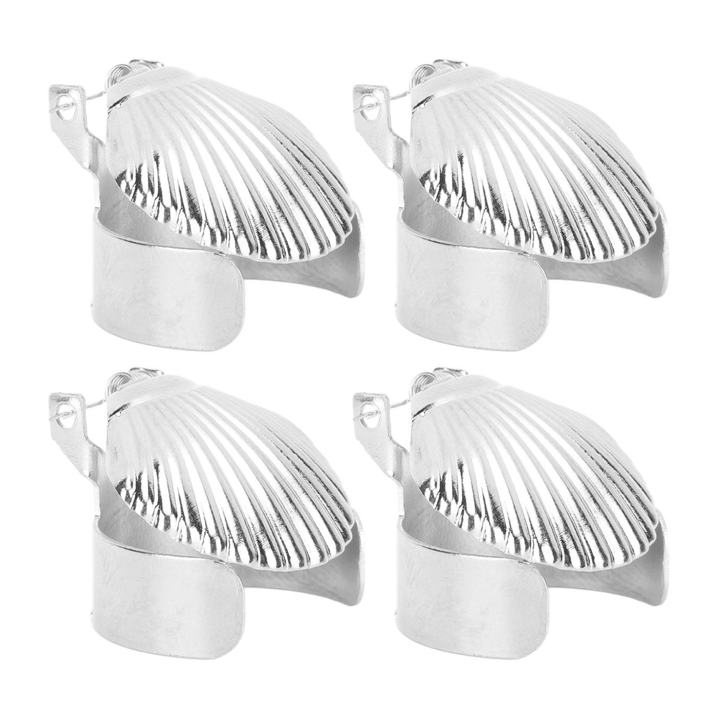 4Pcs Candle Snuffer Candle Extinguisher Metal Shell Pattern Automatic Candle Stopper for Candle Extinguishing Silver