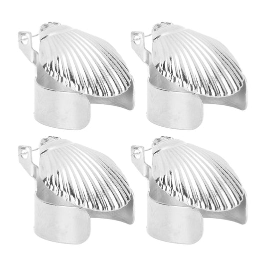 4Pcs Candle Snuffer Candle Extinguisher Metal Shell Pattern Automatic Candle Stopper for Candle Extinguishing Silver