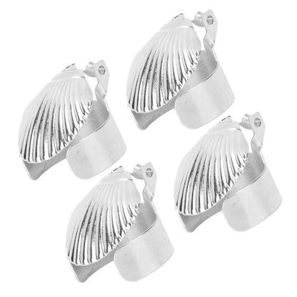 4Pcs Candle Snuffer Candle Extinguisher Metal Shell Pattern Automatic Candle Stopper for Candle Extinguishing Silver